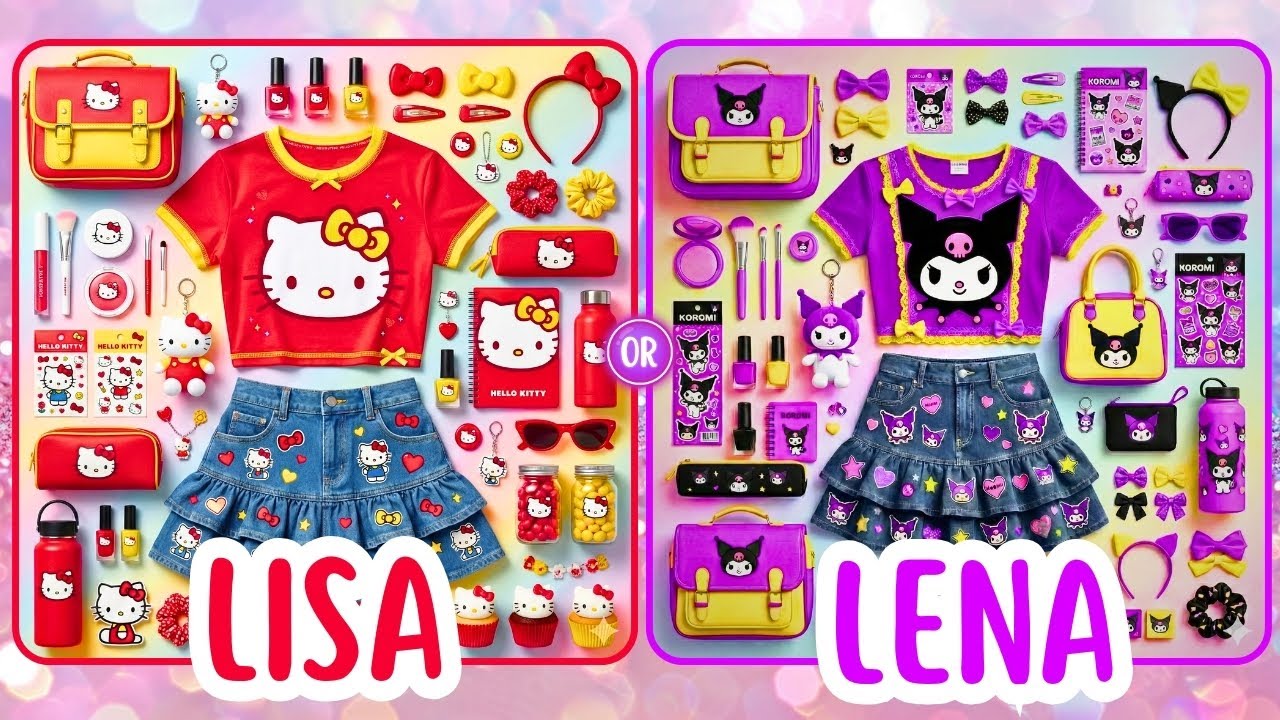 Lisa or Lena Hello Kitty vs Korumi 💗🎁💜 #random #cute #fypジ #lena #lisa #lisaandlena #lisaorlena