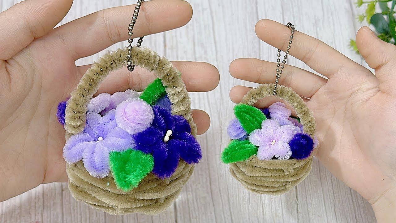 DIY Key chain flower Mini - Pipe Cleaner Flower Craft - Gift Ideas