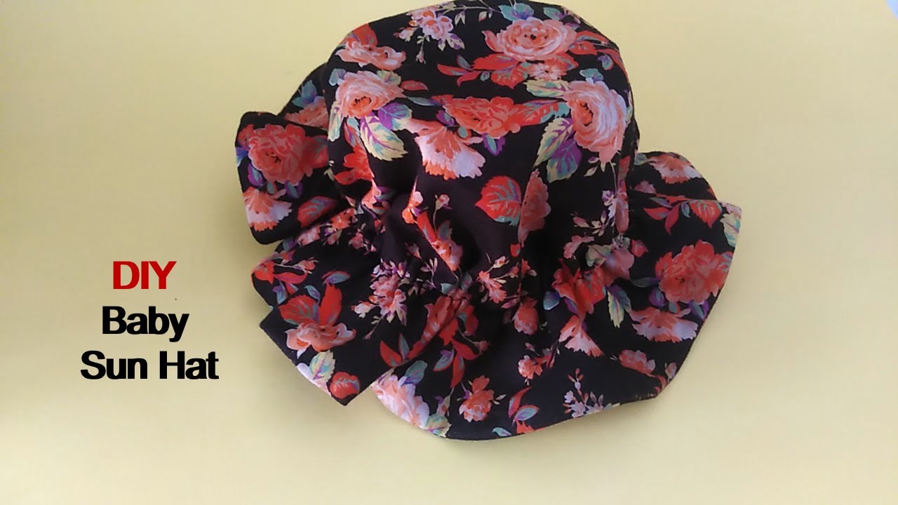 DIY Baby Sun Hat Cutting and Stitching Tutorial | How to make Baby Sun Hat with Ruffle | For Girls