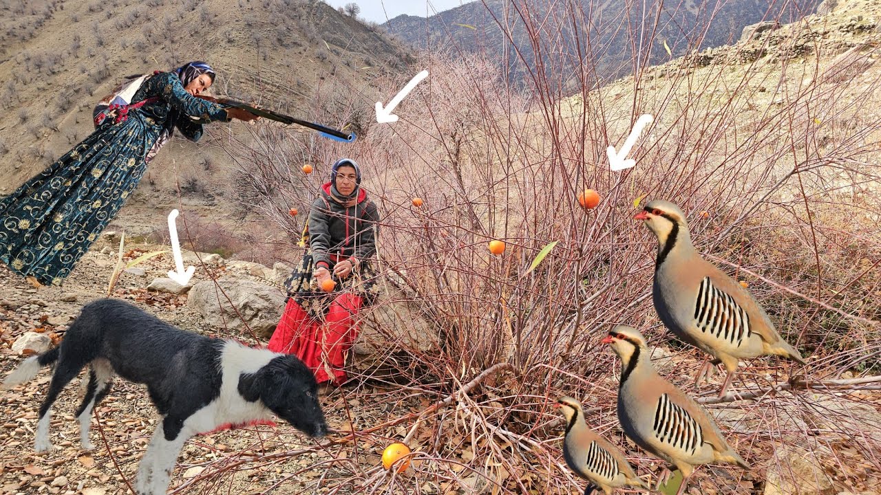 One day, when snow covered the mountains, Khadija went hunting in the mountains.