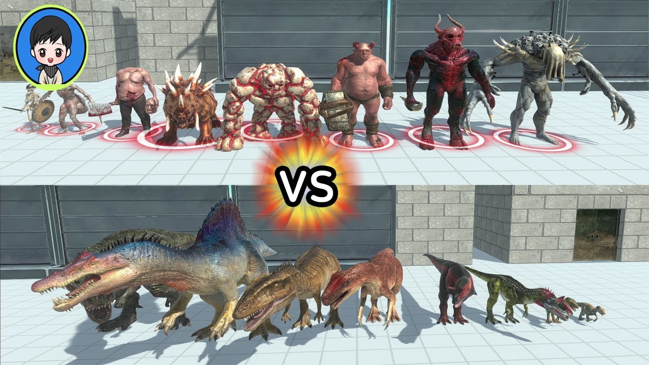 Carnivore Dinosaurs vs infernals Team - Animal Revolt Battle Simulator
