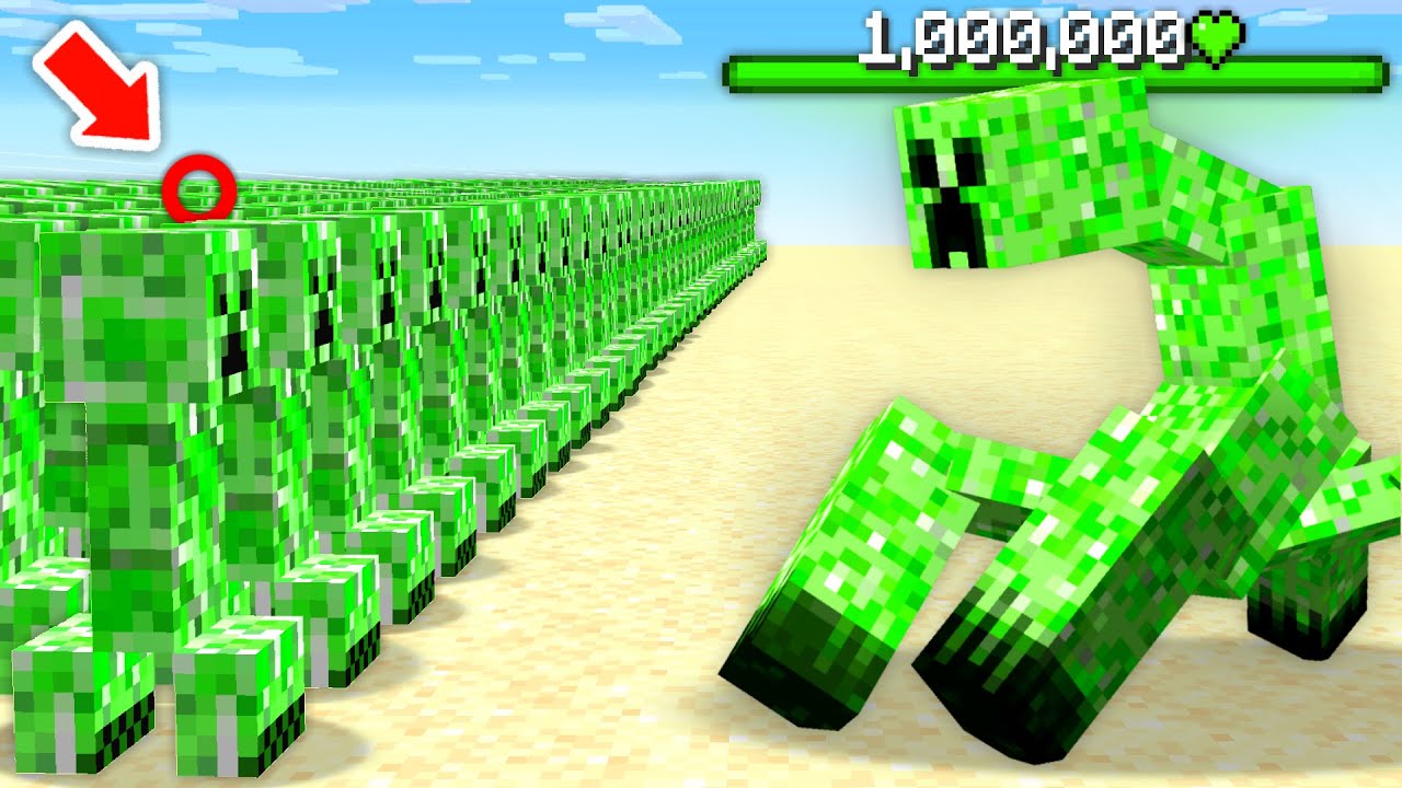 10,000 Creeperů vs. 1 MUTANT Creeper... - Kdo by vyhrál?