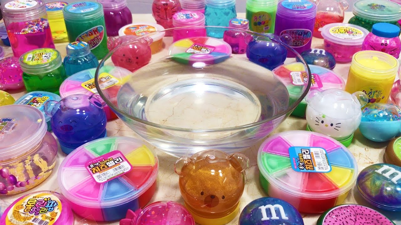 Mixing Store Bought Slime Into Clear Slime - Most Satisfying Slime Videos ! Min Slime