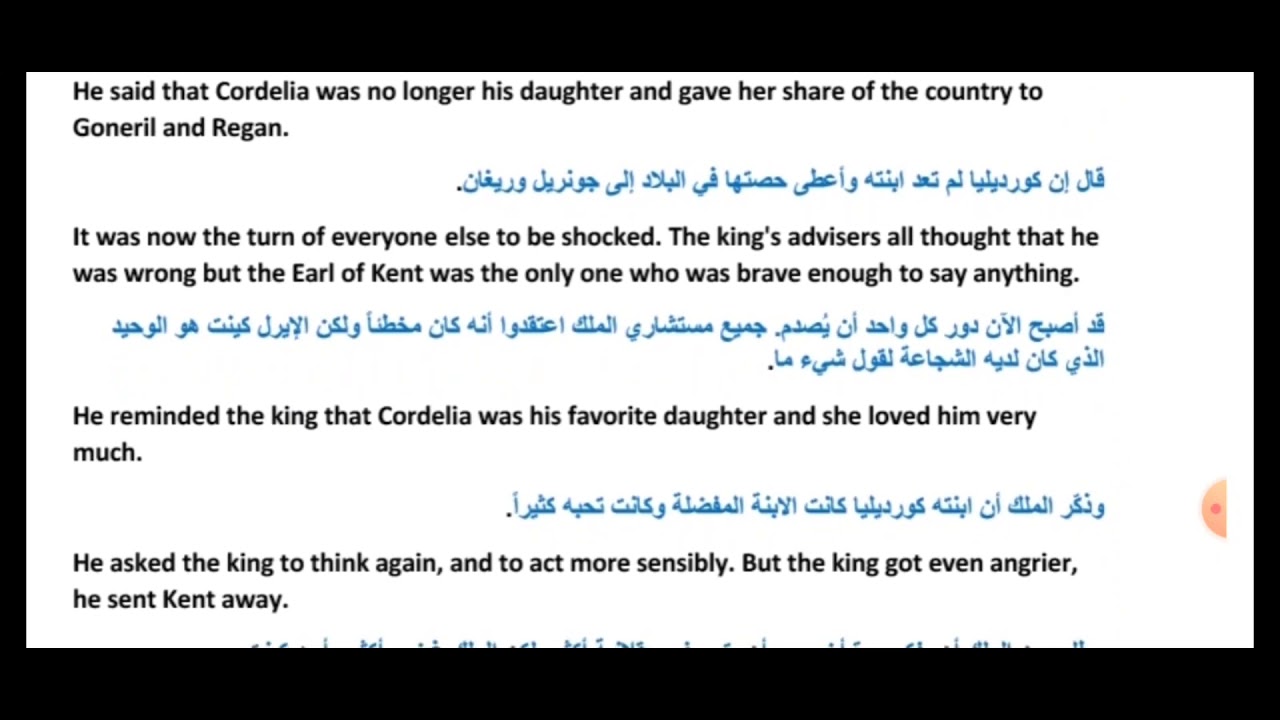 توجيهي Act 1 king Lear by Shakespeare شرح الفصل الأول من مسرحية كنج لير لشكسبير