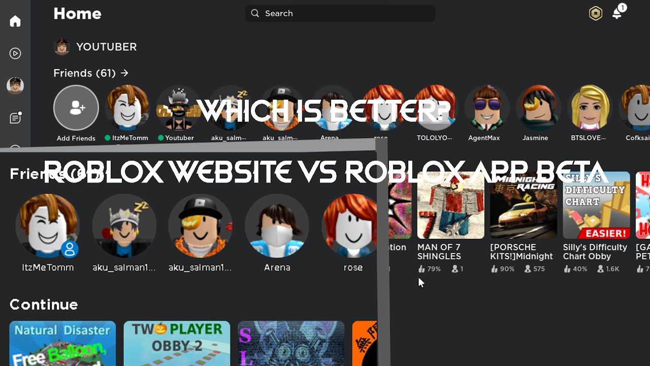 Comparison: Roblox Website VS Roblox App Beta | Which Better?