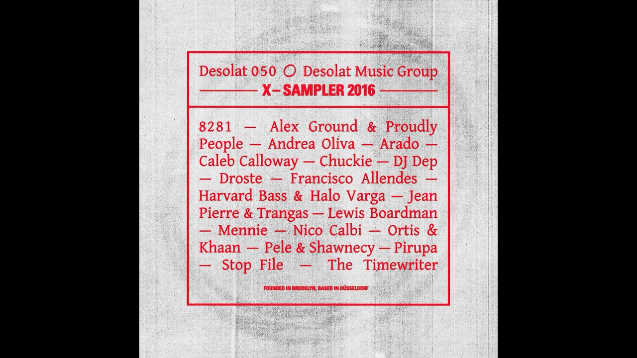 Francisco Allendes - Desolat X Sampler Mix - DESOLAT 050
