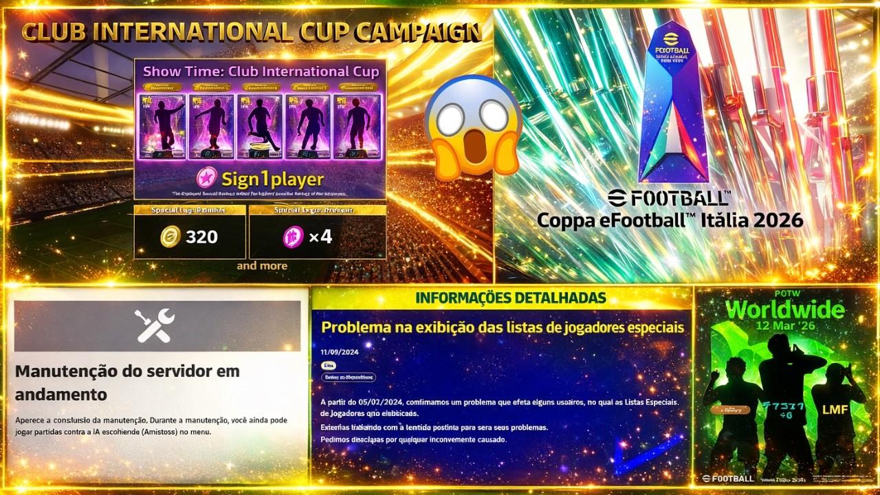 🚨 NOVA CAMPANHA CHEGANDO! PROBLEMA DAS BOX, MANUTENÇÃO + NOVOS POTW | eFootball 2026