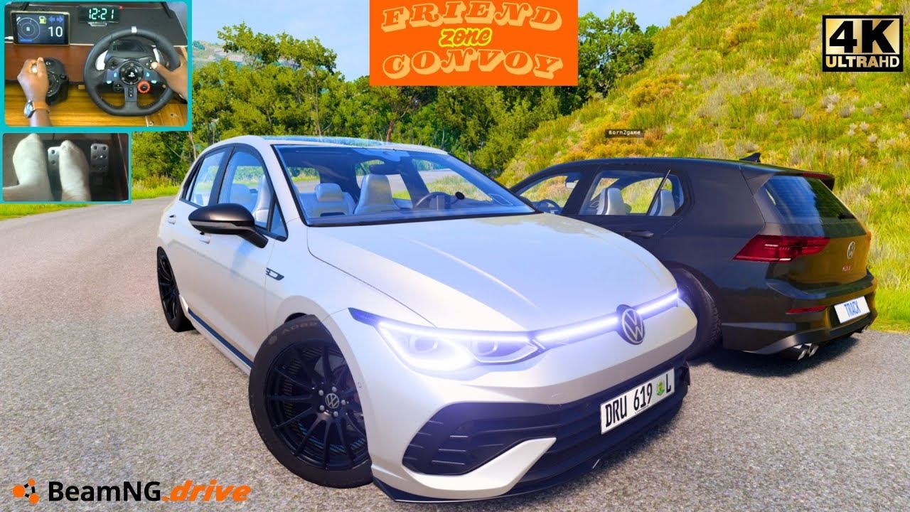 BeamNG Convoy с VW Golf 8 | Реалистичный руль Logitech G29
