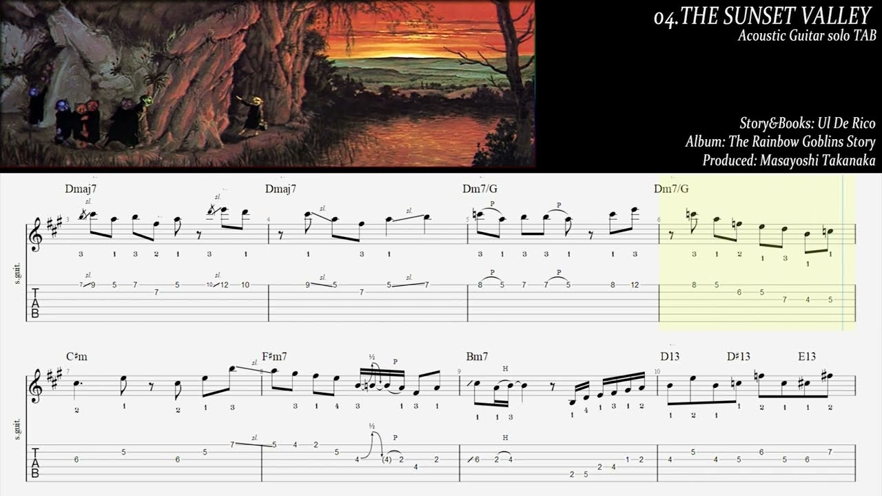 高中正義【Masayoshi Takanaka】04. The Sunset Valley【Acoustic Guitar TAB】