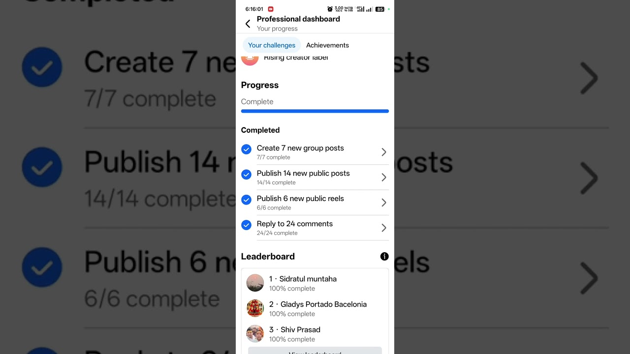 complete facebook weekly challenge part 2 #shorts