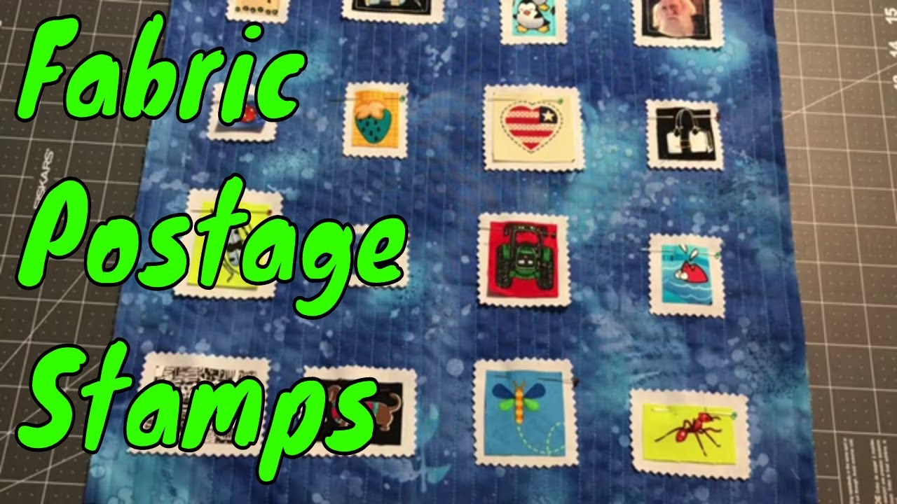 Making Fabric Postage Stamps from Scraps of Novelty and I Spy Fabrics