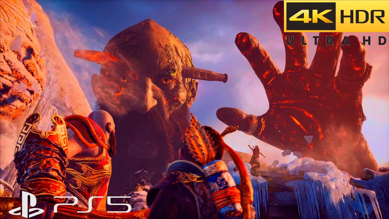 Kratos vs Baldur 2 Boss Fight - God of War 2018 (4K 60FPS HDR PS5)