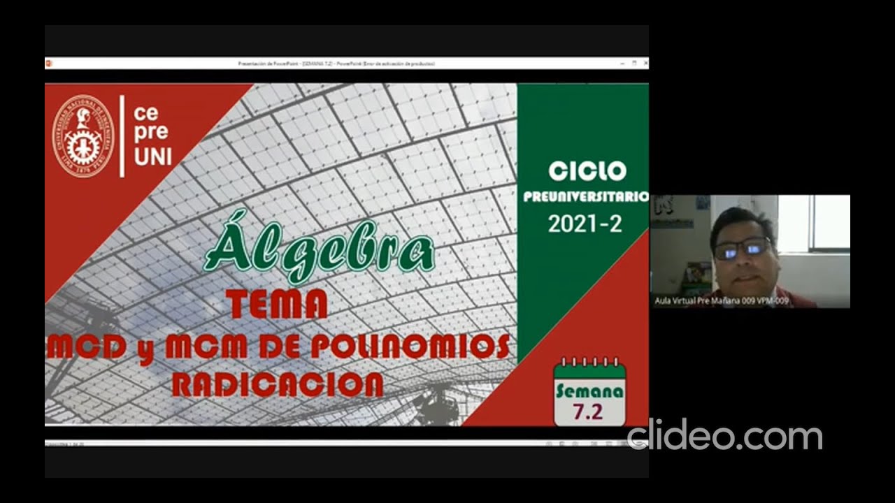 CepreUNI - Algebra 7.2 / MCM Y MCD DE POLINOMIOS, RADICACION