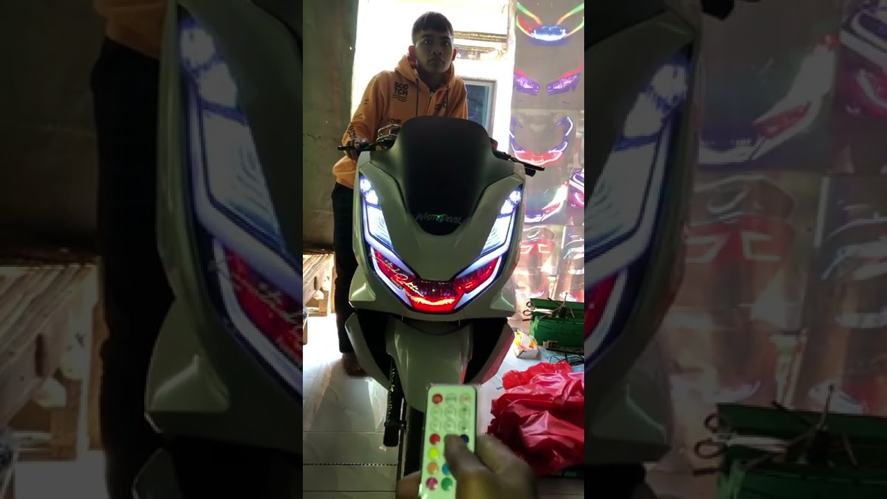 PCX 160  GANTI LAMPU ALIS RGB REMOT RUNNING GEN 3 depan belakang dan Ganti HOLDER VIXION PNP 100%