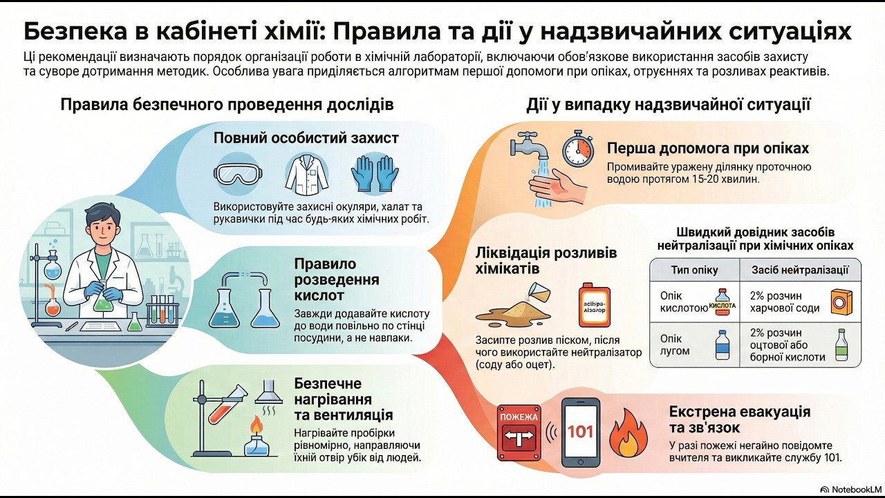 Правила безпеки в кабінеті хімії