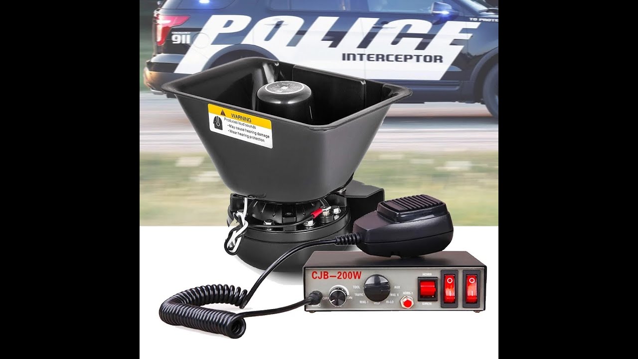 12V 200W 150dB 9 tones Alarm Horn Loud Car Police Siren  Mic PA Speaker Warning/Recording Electronic
