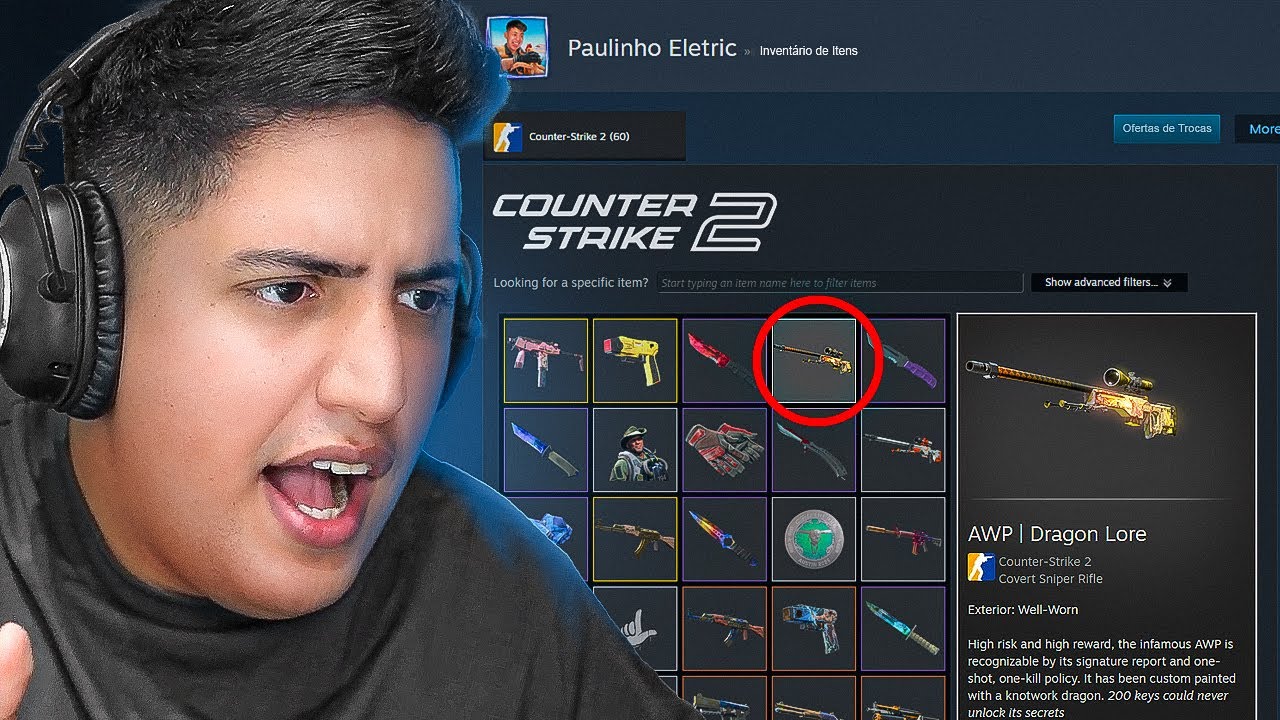 REAÇÃO do CACHORRO1337 ao SABER QUE SCAMMEI SUA DRAGON LORE no CS 2! (ele quer me vender parcelado)