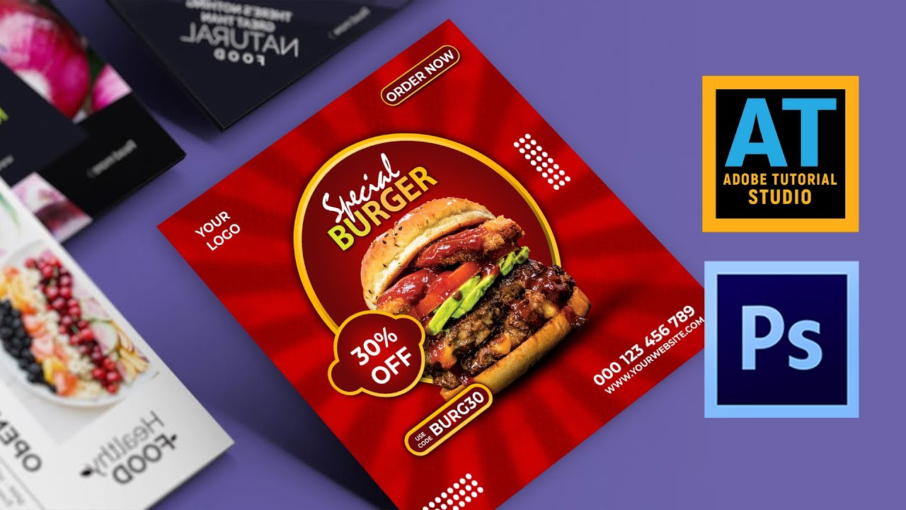 How to Design Burger menu promotion banner in Photoshop