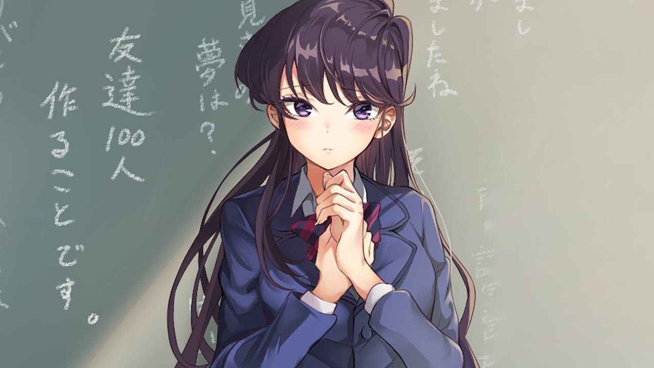 Komi Can't Communicate | Chalkboard Talk (w/ rain 🌧️) [1 hour] - For Relaxation/Studying