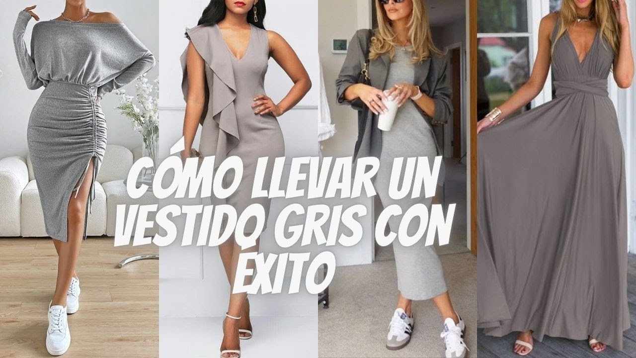 Cómo Llevar un Vestido Gris con Éxito ✨How to Wear a Gray Dress Successfully 👗💖