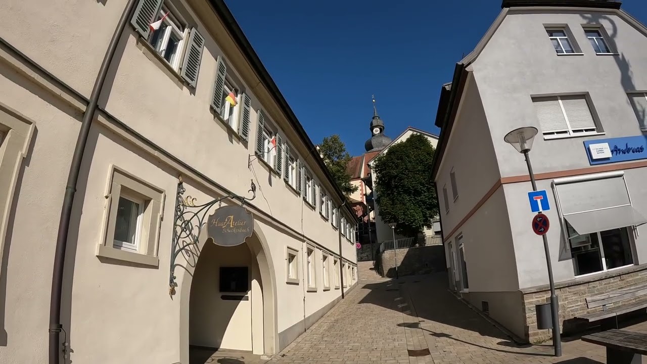D: Höchberg. Unterfranken. Eindrücke aus der Ortsmitte. August 2024