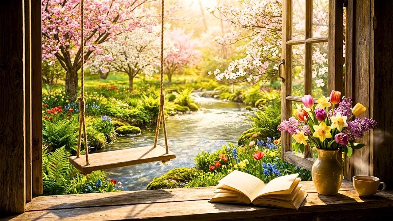 Spring Window Tranquility - Gentle Birds Chirping & Countryside Sounds to Calm the Mind