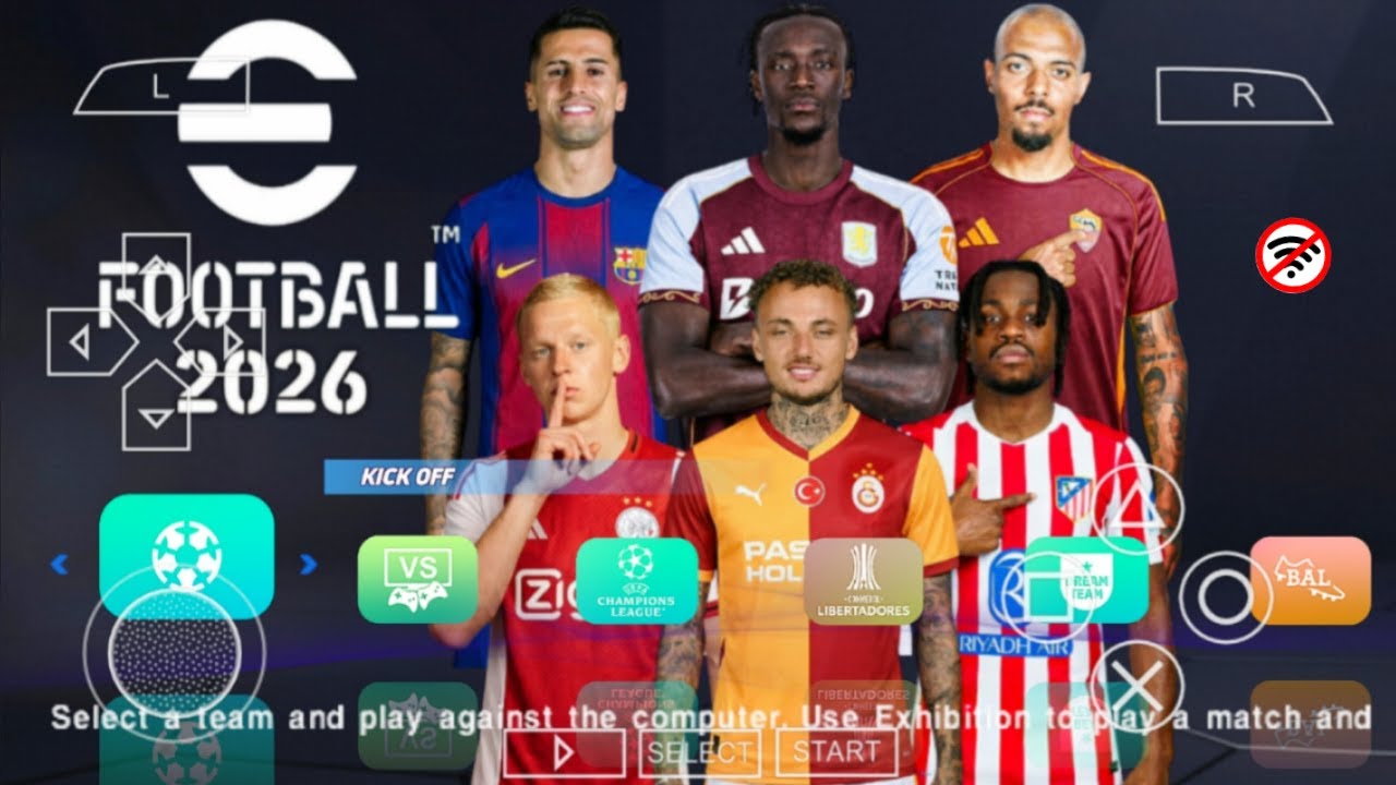 eFOOTBALL PES 2026 PPSSPP CAMERA PS5 NEW UCL KITS REAL FACES LATEST TRANSFERS 2026/27 BEST GRAPHICS