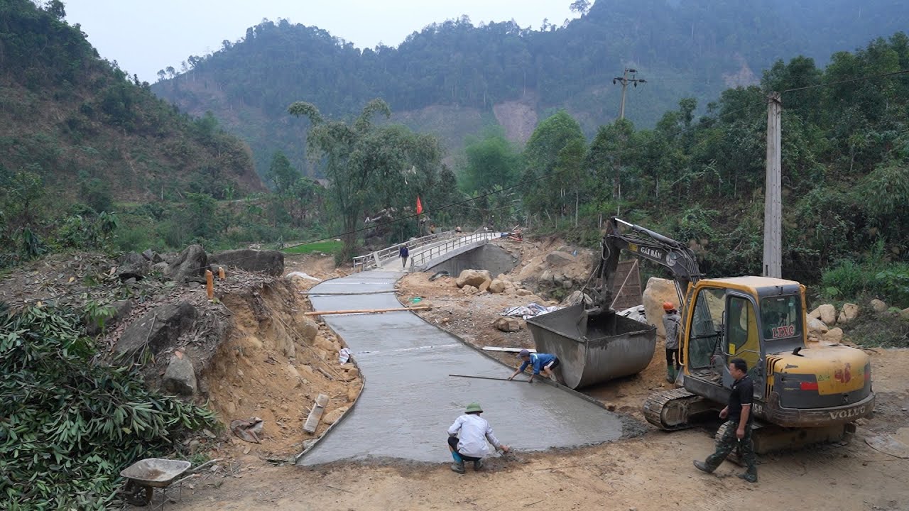 Cầu Nà Hát ( T91 ) | Một ngày xong 30m đường mố 1 - chính thức xong đường dẫn cầu Nà Hát