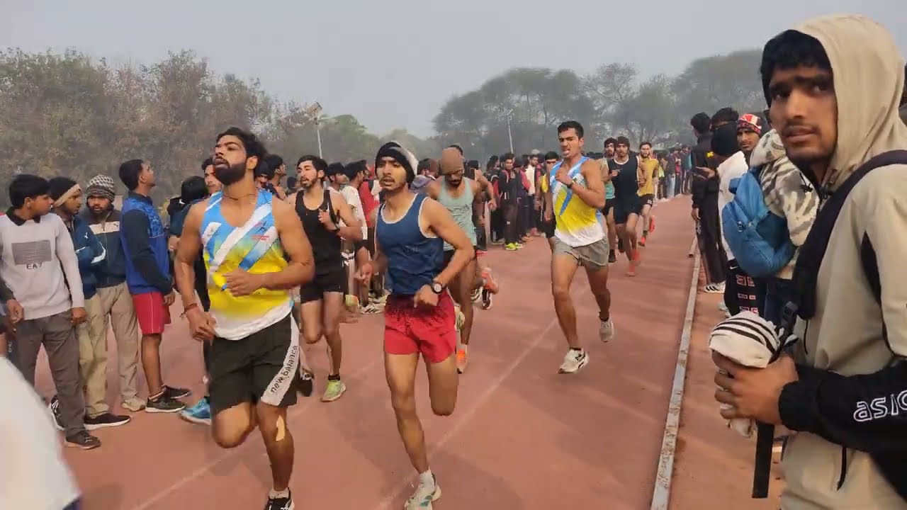 Indian Army agniveer bharti race 1600 metre Bhim stadium Bhiwani #shiva #race #army #bharti #rally 