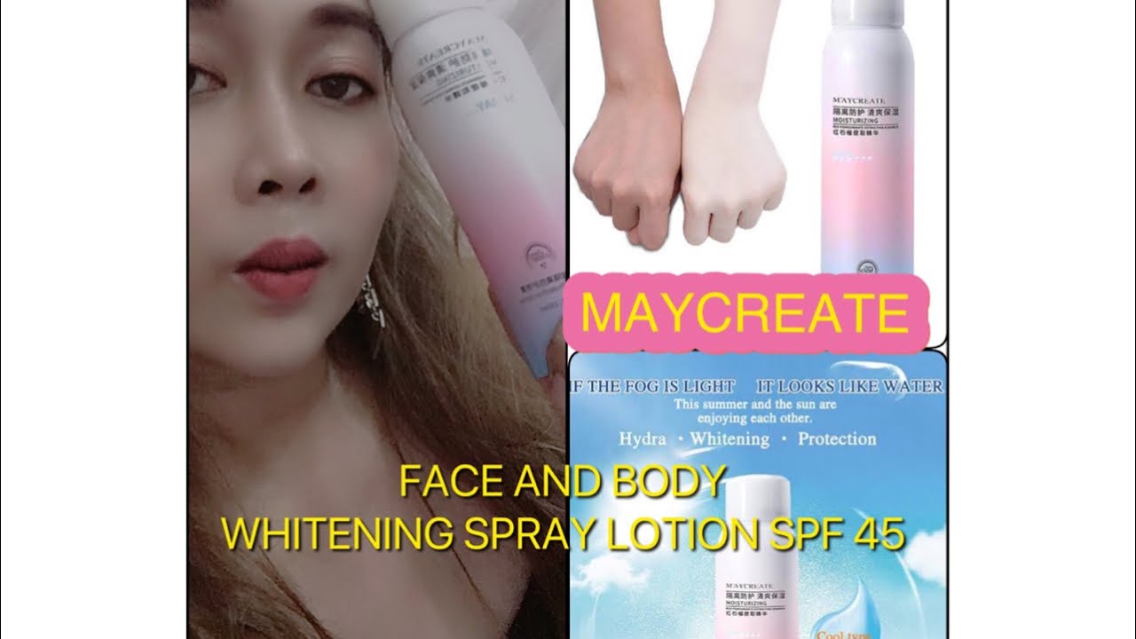 MAYCREATE FACE BODY WHITENING SPRAY LOTION REVIEW#onlineproducts #whitening #beautytips#MAYCREATE