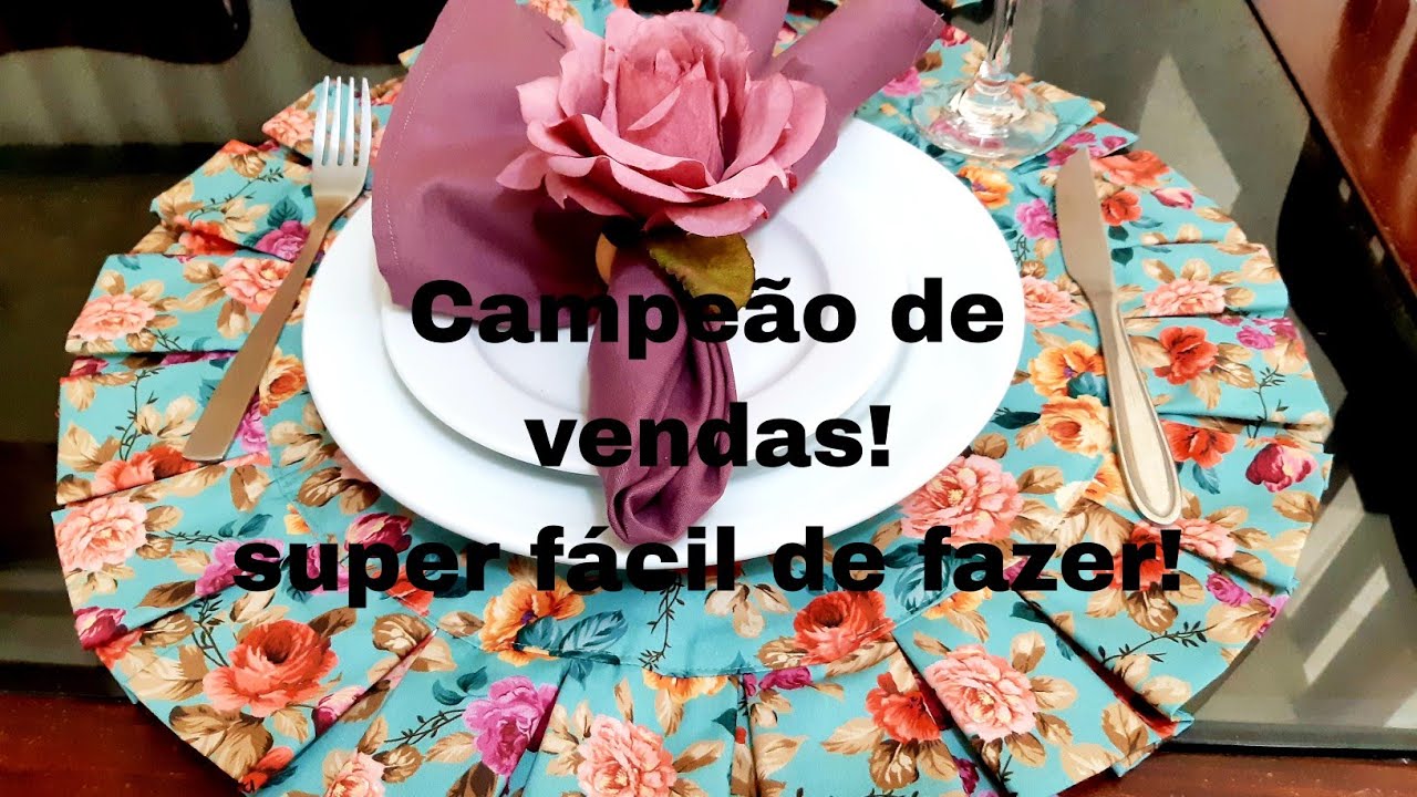 Como fazer jogo americano redondo com babado.