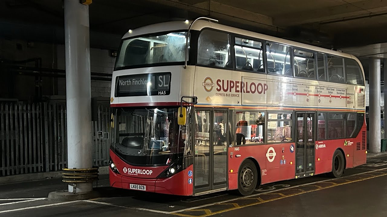 FRV. Superloop London Bus Route SL1: Walthamstow Central - North Finchley. Bus: HA5 (LK65 BZB)