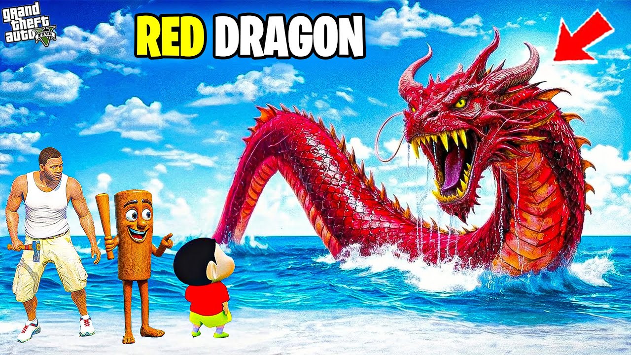 Franklin & Shinchan Finally Find Red Leviathan Dragon in Sea | Ocean Sad Story