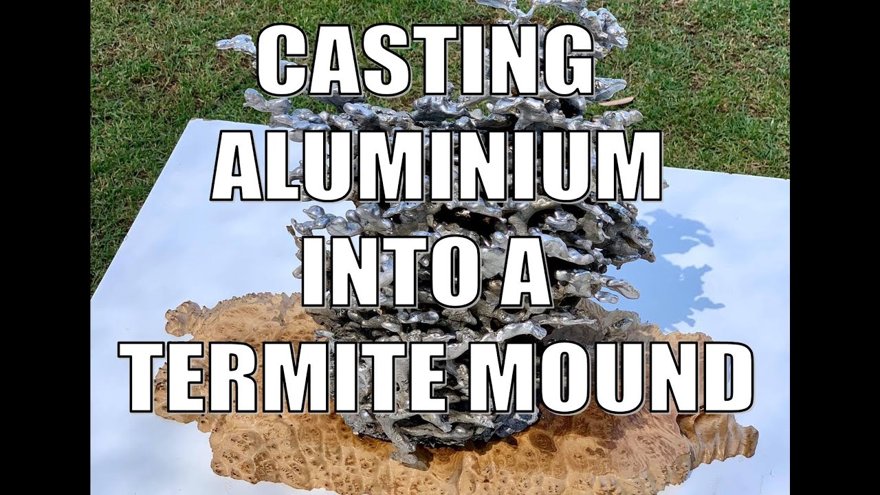 Making a sculpture by casting aluminium into a Termite mound.