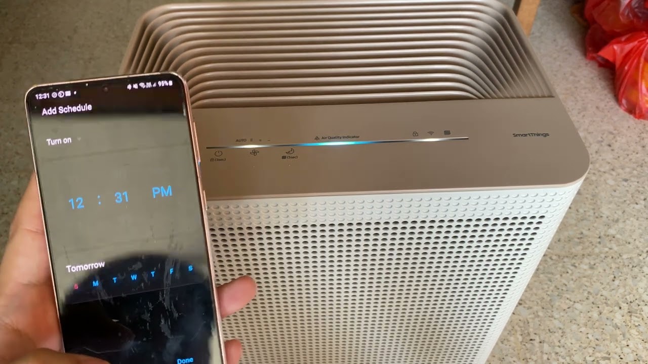 Обзор очистителя воздуха Samsung Smart Air Purifier 40 м² (AX32BG3100GBME) — стильный, компактный...
