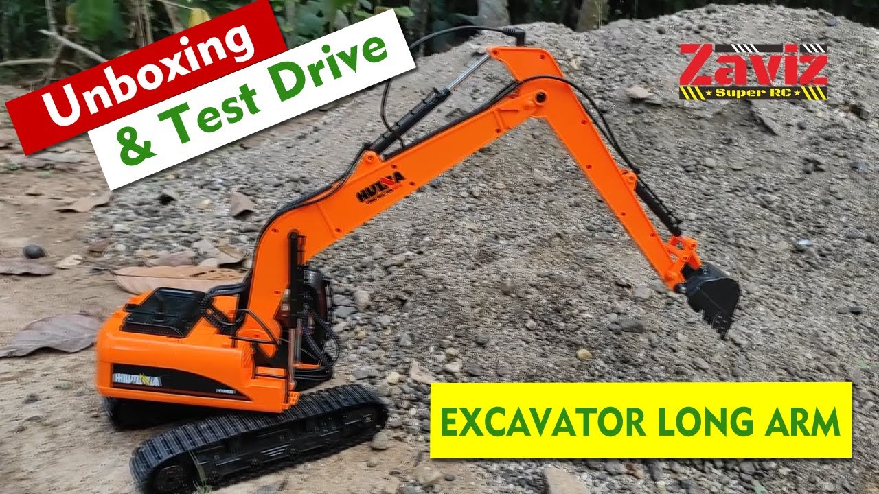 Unboxing & Test Drive Long Arm HUINA 1551 15Ch Mainan RC Excavator Pengeruk Beko Konstruksi 600 Rban