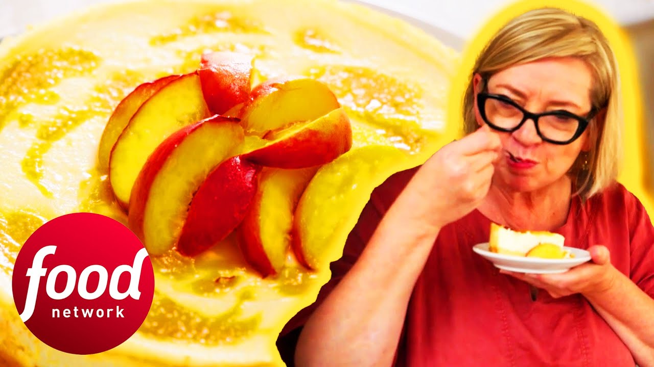Sophie Bakes A Ricotta-Peach Cheesecake With A Prosecco Twist | Sophie Grigson: Slice of Italy