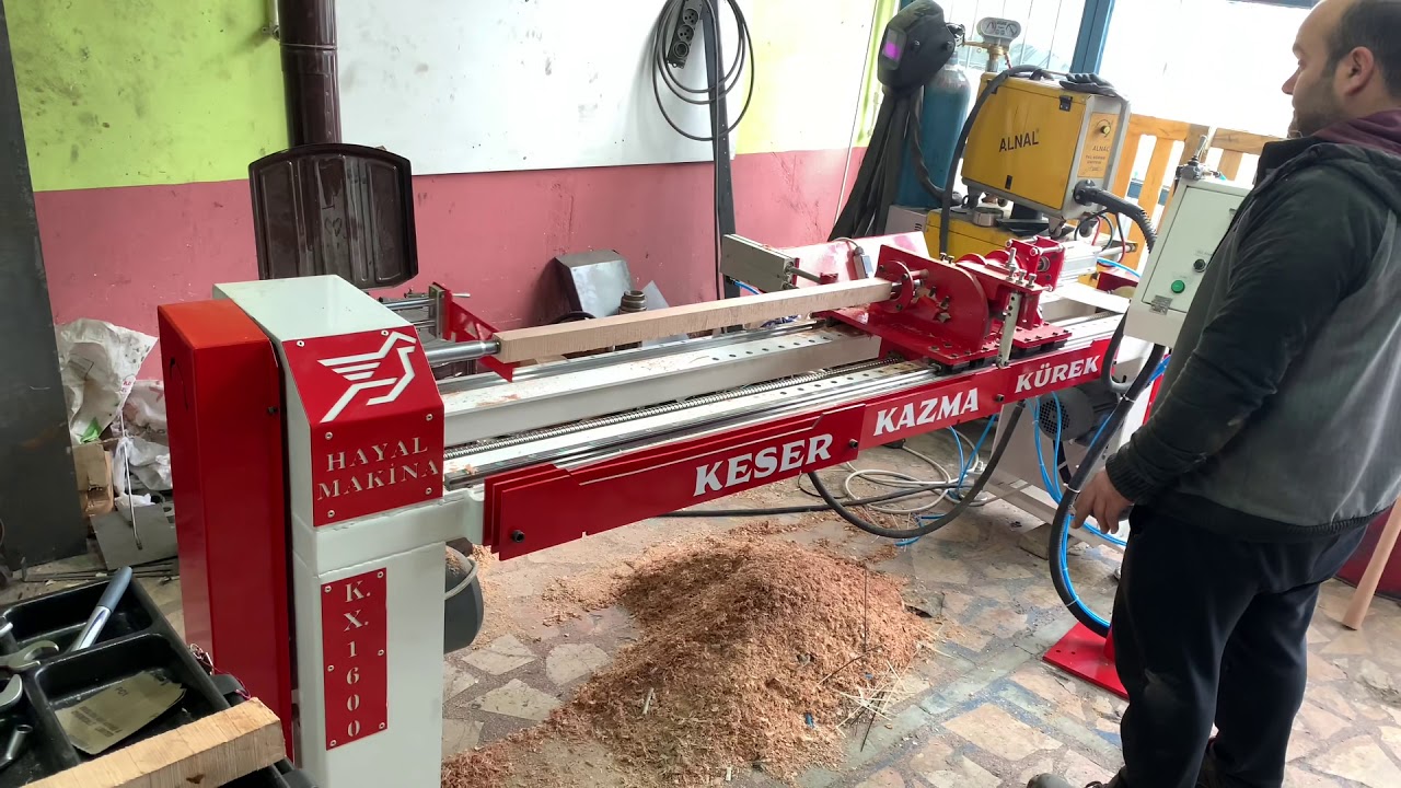 Kazma keser kürek kopyalı ağaç tornası