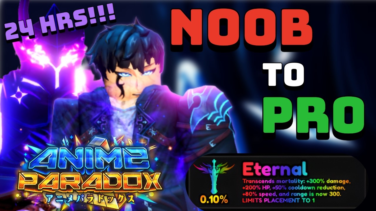 Провожу 24 ЧАСА, превращаясь из новичка в профессионала в Anime Paradox!!! (Roblox)