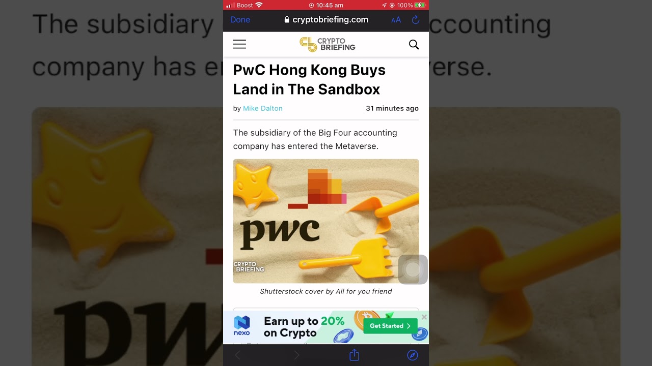 PwC Hong Kong Buys Land in The Sandbox #sandbox #crypto #shorts