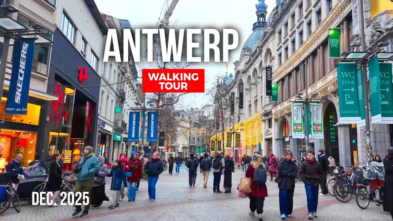 🇧🇪 Antwerp Meir Walk 4K | Antwerp’s Main Shopping Street | December 2025