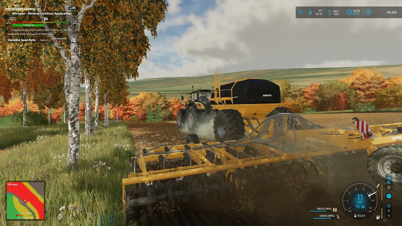 FS 22 Bucks County 15 (Sweet & Savory Production) Liming, Sowing Barley & Feeding Cows (Time-Lapse)