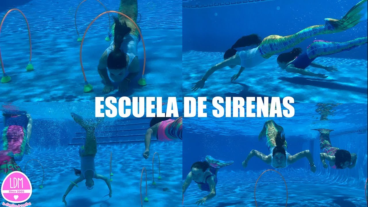 ESCUELA DE SIRENAS 🧜‍♀️ Como usar la cola de SIRENA /Juegos de piscina con la cola de SIRENA