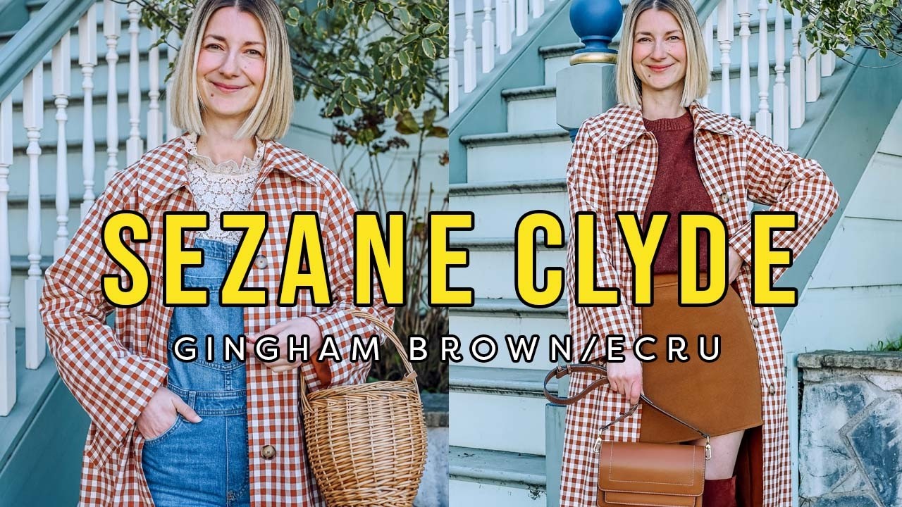 Sezane Clyde Trench Coat Gingham Try On & Review