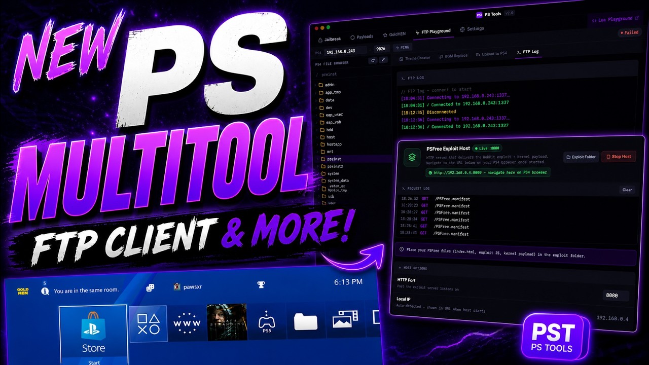 PS4 9.00 Jailbreak Multi-Tool | FTP Client, JB Host & More | PS Tool