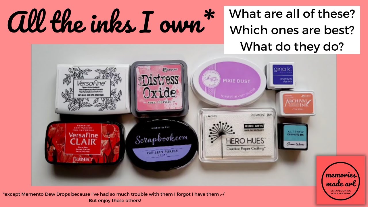 Ink comparison - all the inks I own - Versafine Clair - Distress Oxide - Catherine Pooler & more!