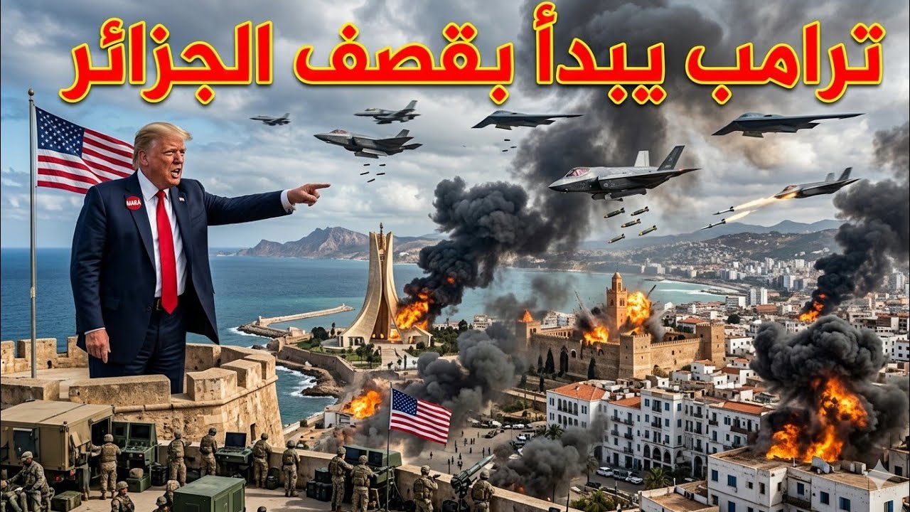 بالفيديو نايضة قربالة 🔥 ترامب يبدأ بقصف الجزائر بعد ايران و اول صاروخ يضرب وهران بعد طهران