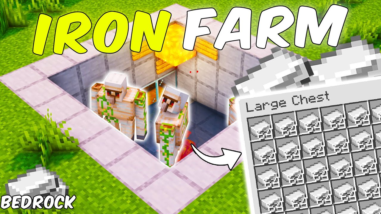 BU DEMİR GOLEM FARMI SAYESİNDE, MİNECRAFT'TA DEMİR KASABİLİRSİN!! l Minecraft Bedrock Sistemler