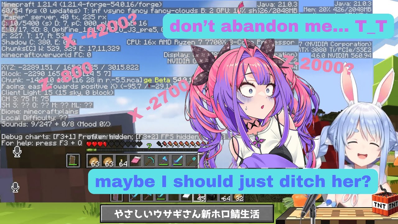 Directionally Challenged Vivi Makes Pekora Cry Laughing 😂[Hololive] [Minecraft]