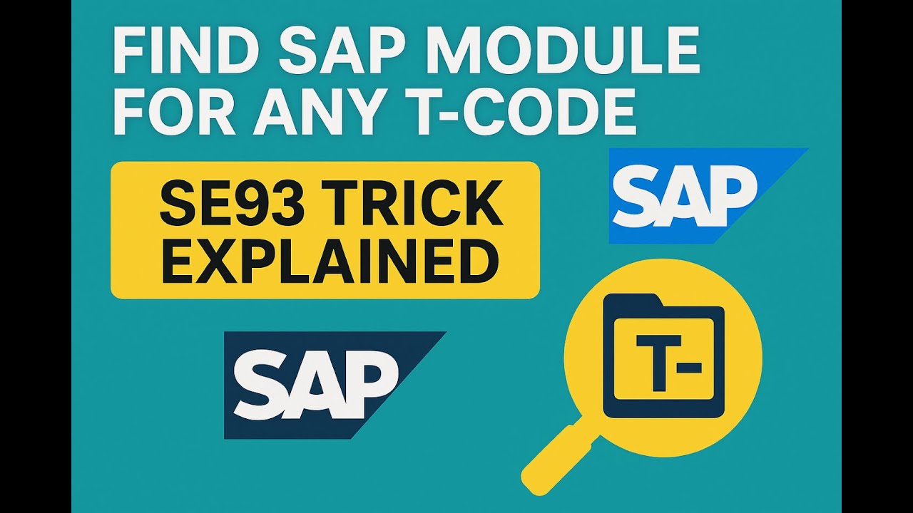 Find SAP Module for Any T-Code | SE93 Trick Explained !